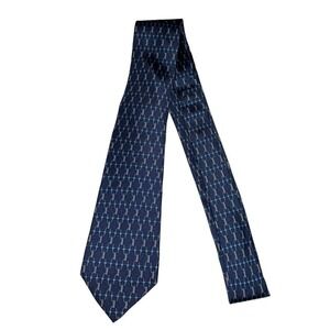 Hermes Paris 931 HA Men’s 100% Silk Tie Blue/Gray